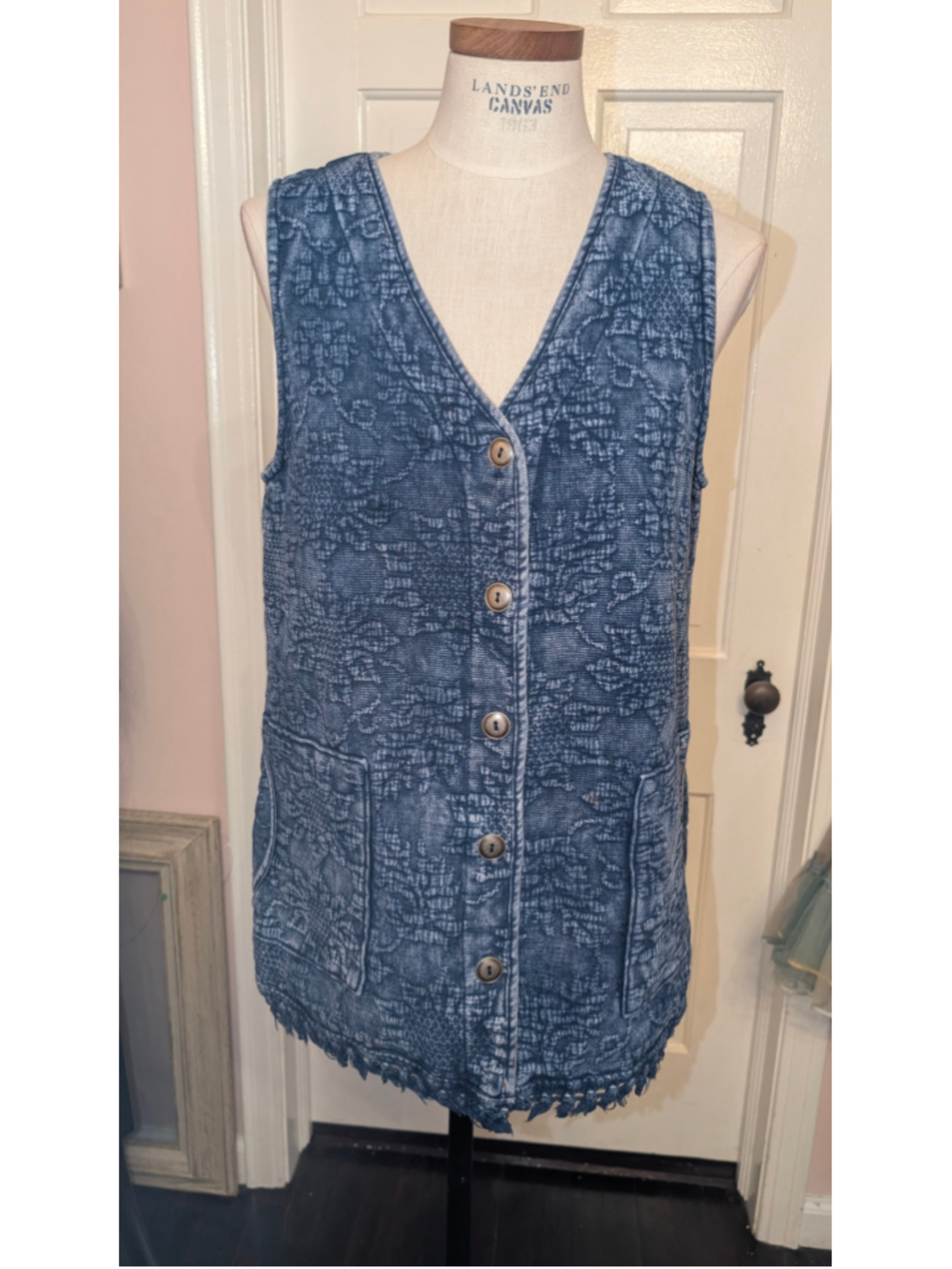 Women's Produce Company Denim Vest Blue Size S